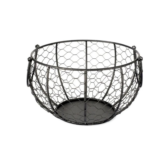 Homezone Wire Basket with Wood Handles, 1 Each