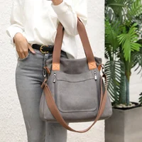Sac à main polyvalent pour femmes, sac à bandoulière décontracté en toile de grande capacité 3