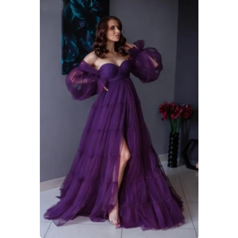 فستان لجلسات تصوير الأمومة | فستان كورسيه منفوش مع...