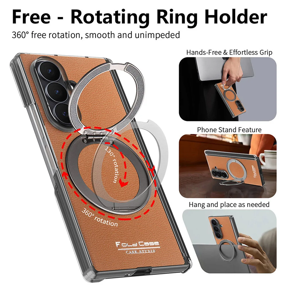 Dual-Axis Shockproof Protection Case with Rotatable Ring Kickstand