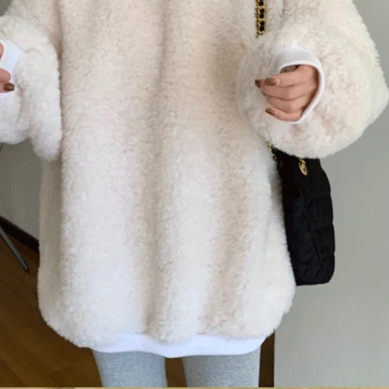 2023 Autumn and Winter Women's Pullover Round Neck Patchwork Solid Color Loose Fashion Casual Elegant Commuter Long Sleeve Tops
