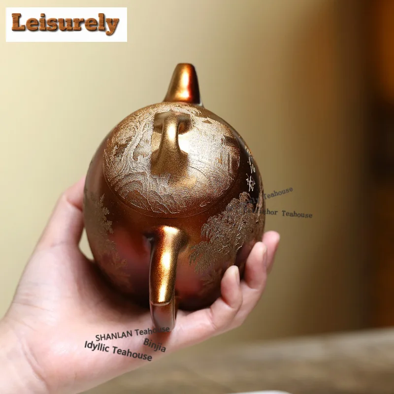 450ml Aesthetic Yixing Purple Clay Teapots Master Handmade X Pot Raw Ore X Mud Kettle with Filter Chinese Zisha Tea Set Cha