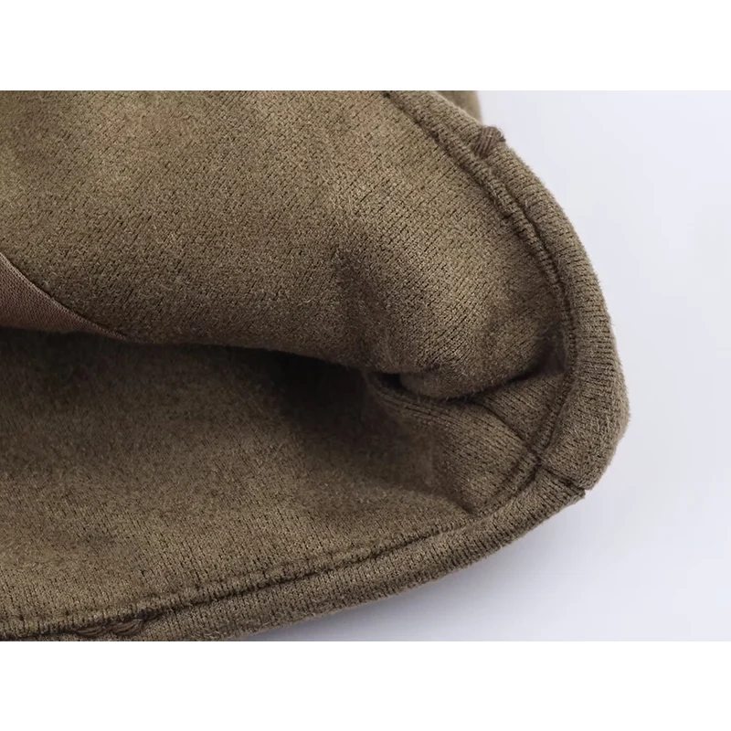 2025 Women Autumn Fashion Suede Embroidery Jacket Front Zipper Loose Bomber Jackets Coat Casual Long Sleeve Commuting Outerwear