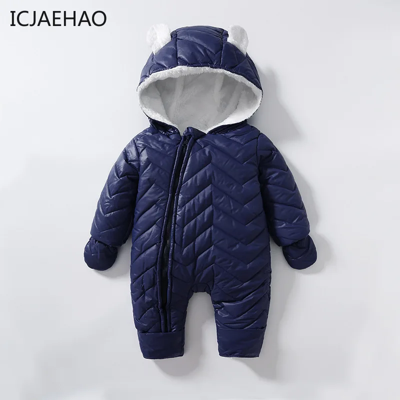 Bodysuits Coats Newborns Baby Girls Boys Jumpsuit Jacket Hoodied Footies Gloves Children Winter Clothes Toddlers Quilted Romper
