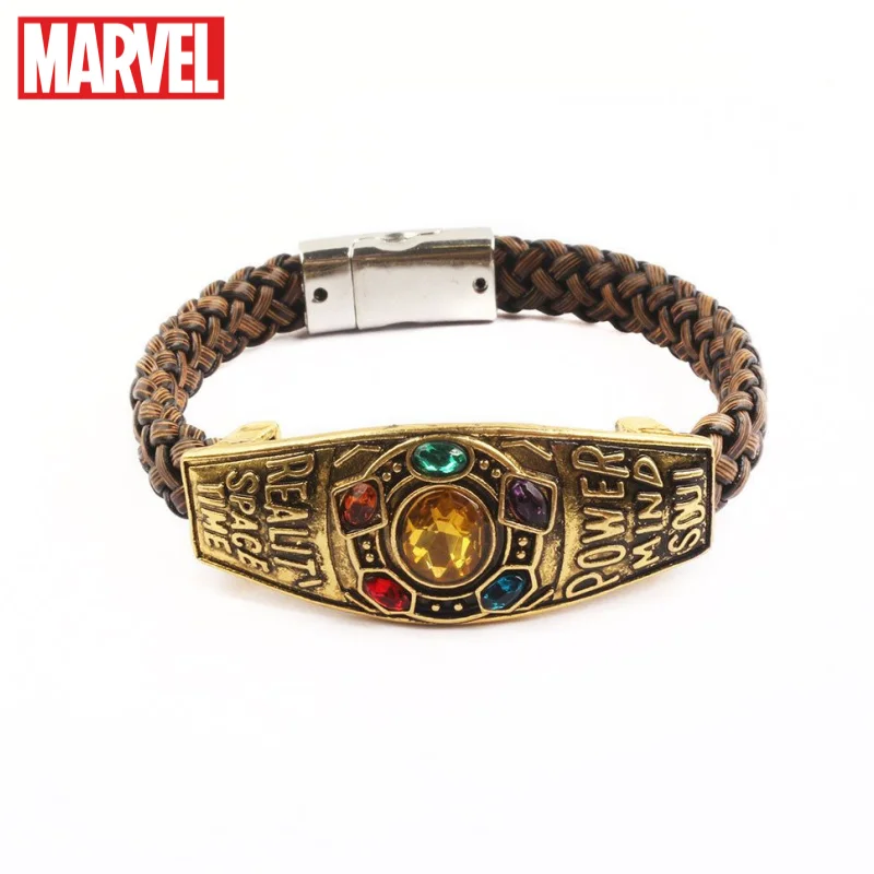 

Marvel Alliance Anime Peripheral Thanos Gloves Bracelet Cowhide Rope Bracelet Creative Retro Personality Jewelry Gift Wholesale