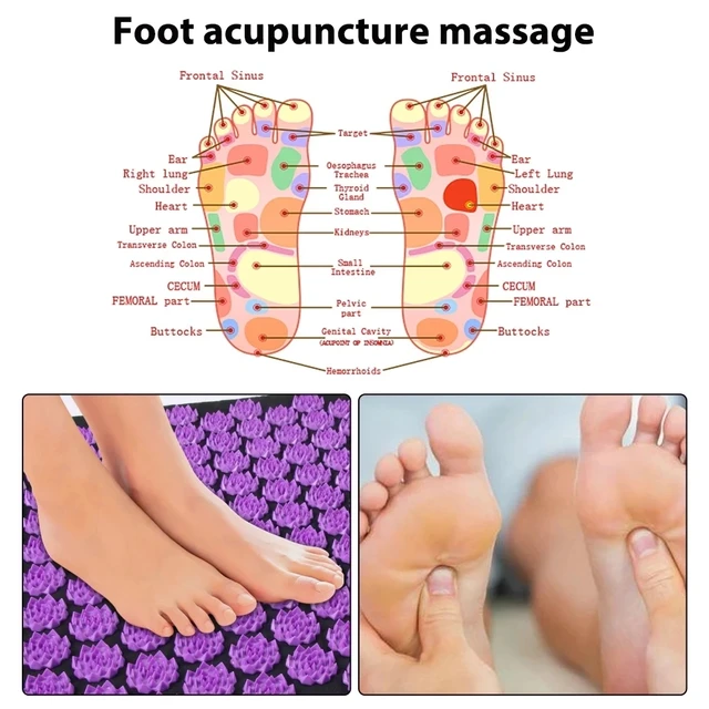 Acupressure Mat and Pillow Set Massage Cushion For Fitness Exercise Yoga Pilates Foot Back Body Relaxtion Spike Mat Set with Bag 4
