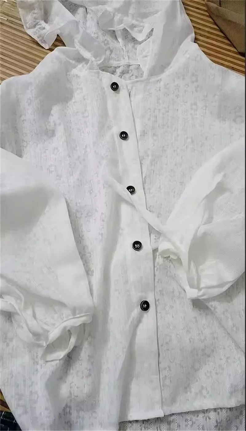 Girls Lace Sunscreen Coats Summer New Children Clothes  Breathable Thin Hooded Outerwear Kids Air Conditioner Shirt 3-10 Years - 6