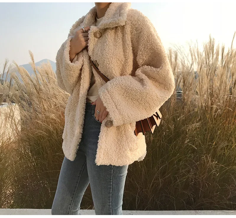 autumn winter slim fit long sleeve long coat casual jacket women 2022 elegant button fashion jackets vintage overcoat outerwear Women Winter Fall Thick Coat Soft Fur Jacket Autumn Overcoat Female Fashion Button Warmth Long Sleeves Plush Casual Outerwear