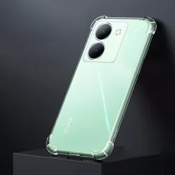 Luxury Clear Airbag Phone Case - Full Protective Soft Mobile Back Cover with Air Bag Shield Armor for VIVO Y18S (Clear)