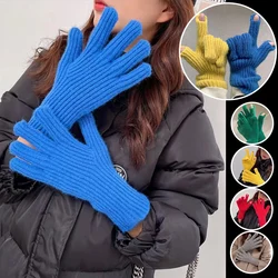 1 Pairs Cashmere Winter Gloves Touch Screen Finger Knitted Gloves Knitting Cashmere Keep Warm  Mittens