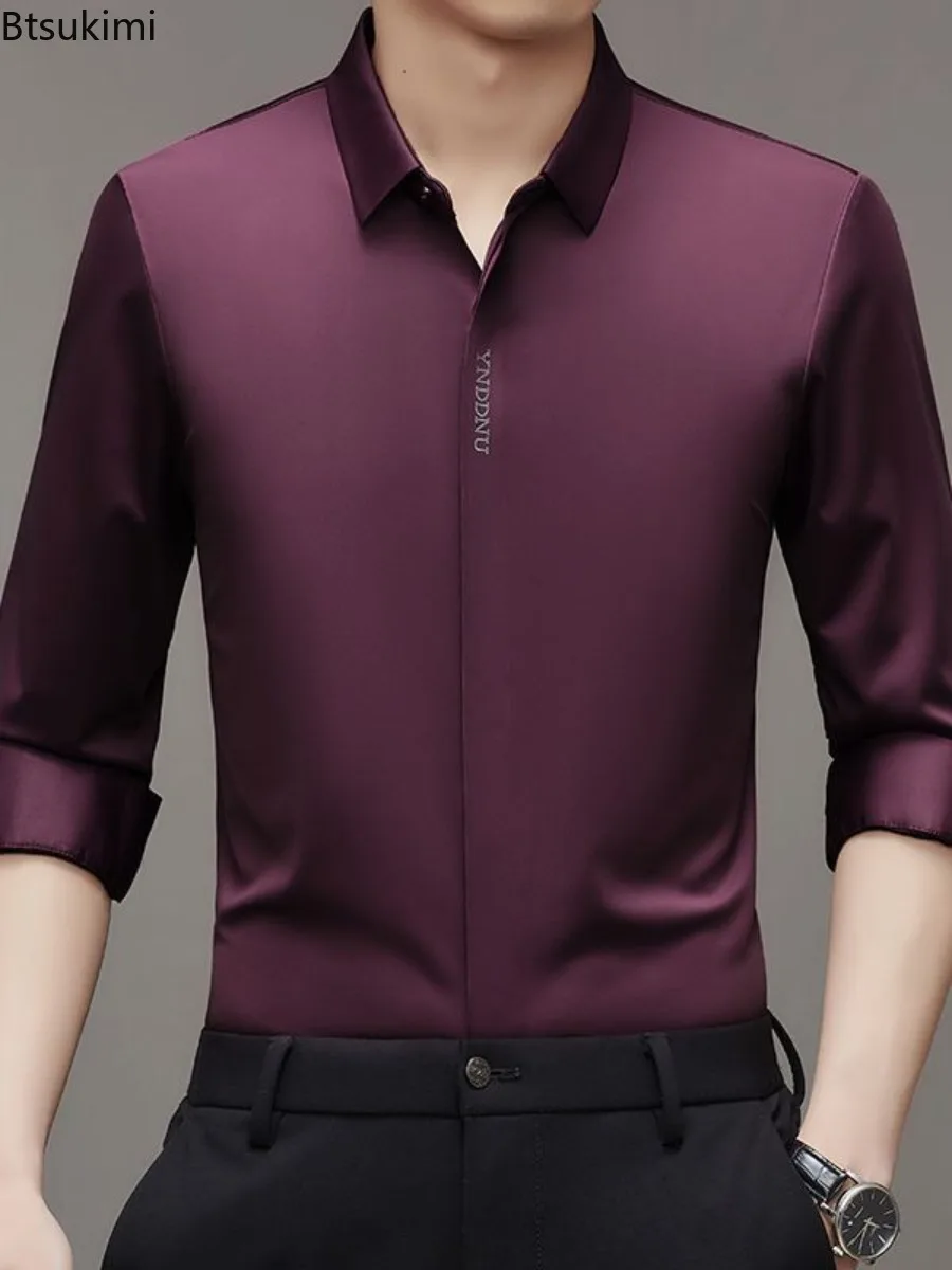 Мужская деловая рубашка с длинным рукавом