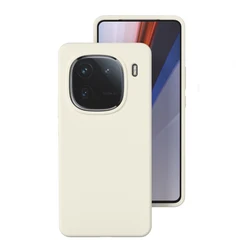 Soft Premium Liquid Silicone Protective Case with Flocking Interior for Vivo iQOO 13 (Antique White)