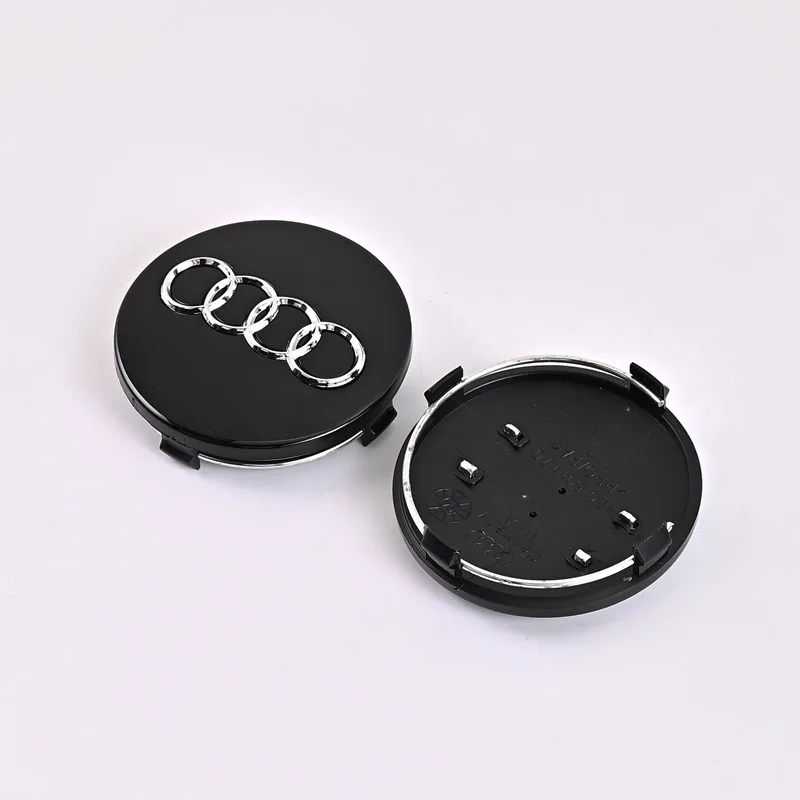 4pcs 60mm S LINE RS Wheel Sticker Center Hub Cap Cover Emblem Car Styling For Au