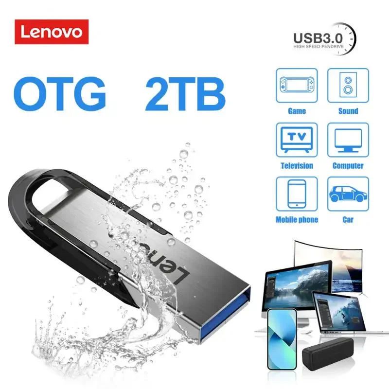 Lenovo Pendrive 128Gb Per Iphone Usb3.0 Flash Drive 2Tb 1Tb Memoria Portatile Usb Flash Disk 512Gb 256Gb Per Accessori Ps5/Ps4
