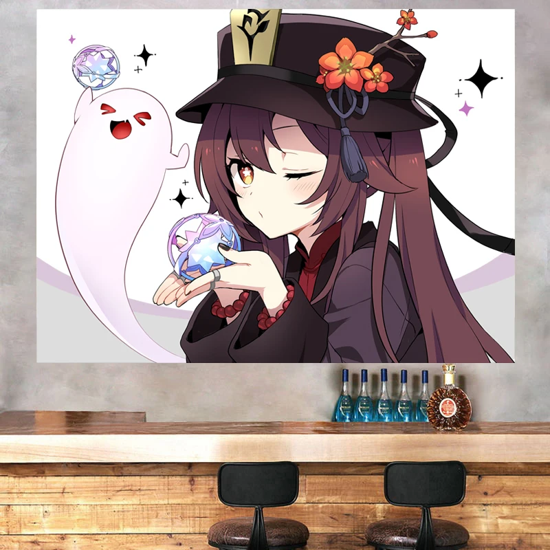 

Genshin Impact Tapestry Cool Dinner Party Wall Hanging Boy Girl Kids Game Room Decor Wall Decor Aesthetic Giff Tapestry Window