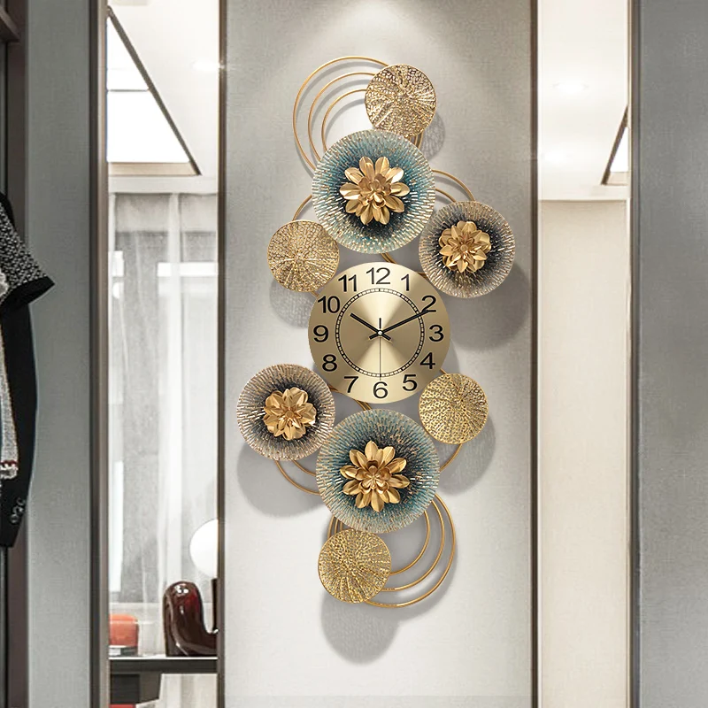 

Designer Chic Wall Clocks Flower Metal Nordic Decoration Wall Watchs Free Shiping Minimalist Reloj De Pared Home Accessories
