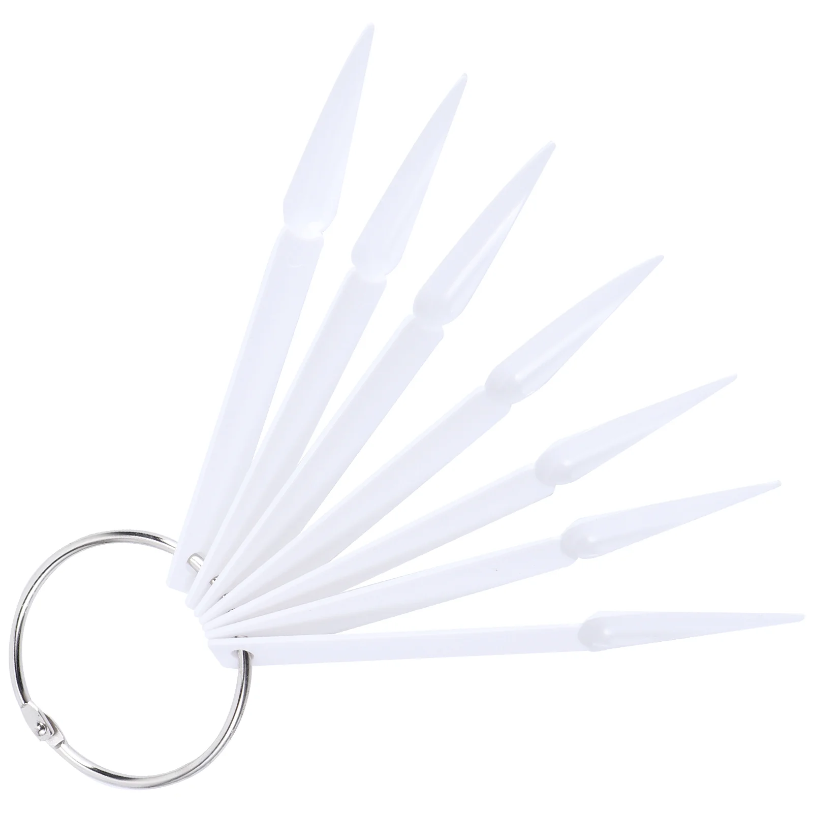 

100pcs Nail Color Plates Fan Shaped Display Manicure Nail Practice Stick (White)