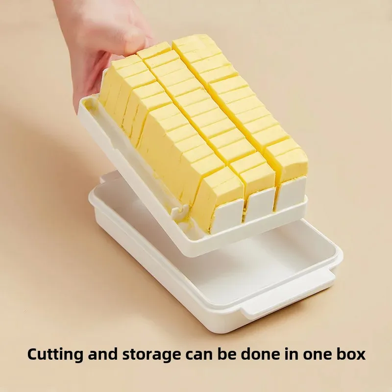 Japanese Butter Cutting Storage Box With Lid for Fridge Cheese Baking Oil Trimmer Preservation Box Plastic Material Home Goods