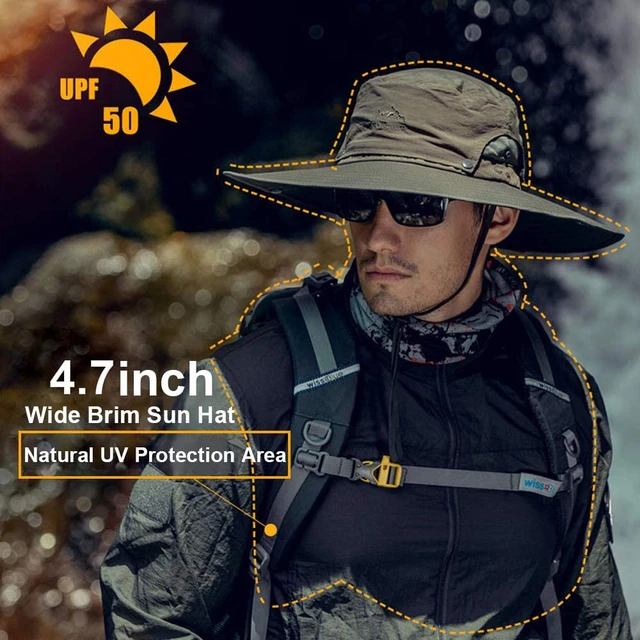 Fishing Hats UPF 50+ Wide Brim Sun Hat for Men and Women Bucket Hats with UV  Protection for Hiking Beach Hats 55-58cm - AliExpress