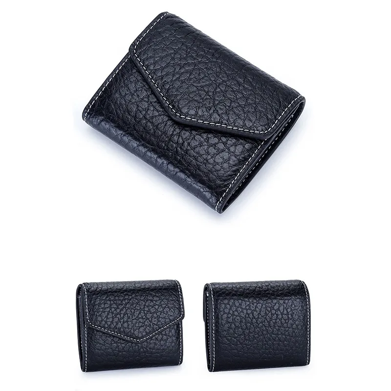 Genuine Leather Lady Wallet 2024 New High-End Luxury Elephant-Print Short Money Clip Bag Multi-purpose Pocket Cowhide Coin Purse
