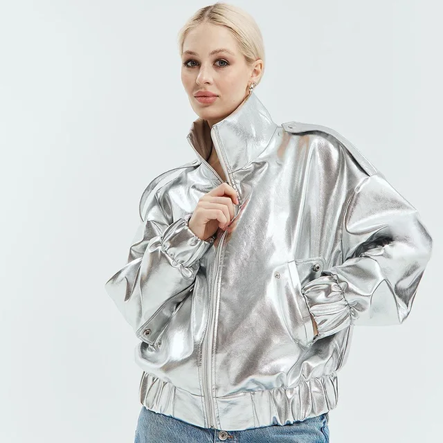 Loose Fit Shiny Gold Jacket 4