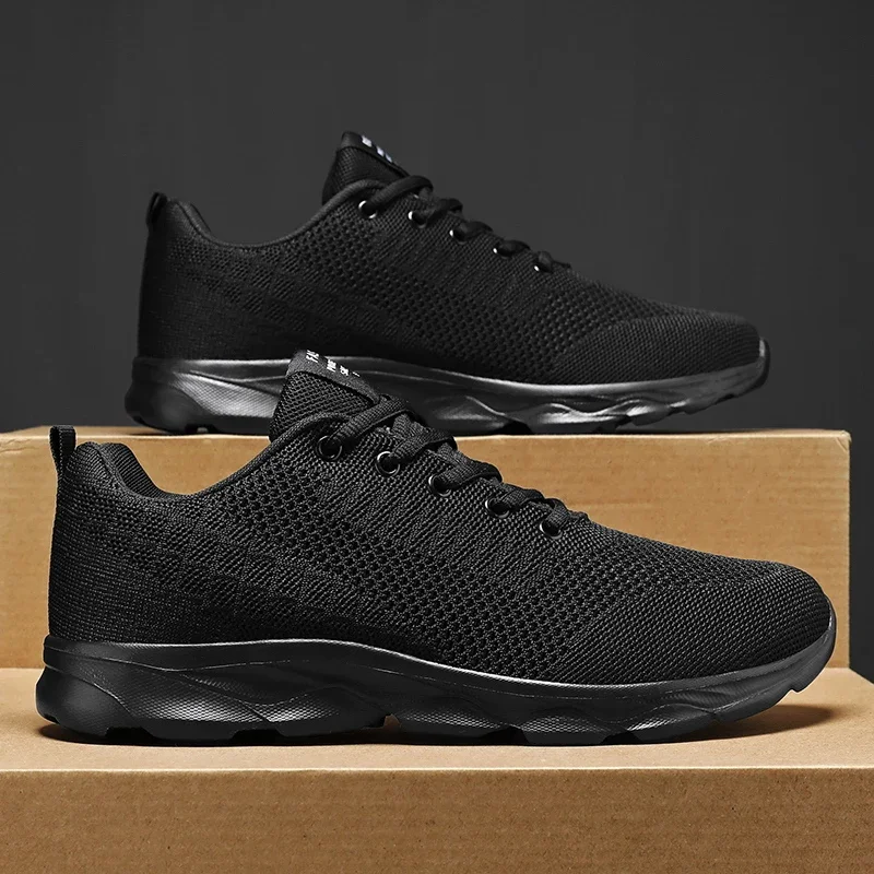 New Men's Shoes Breathable Casual Sneakers Summer White Black Running Shoes Lightweight Soft Sport Shoe Women Male