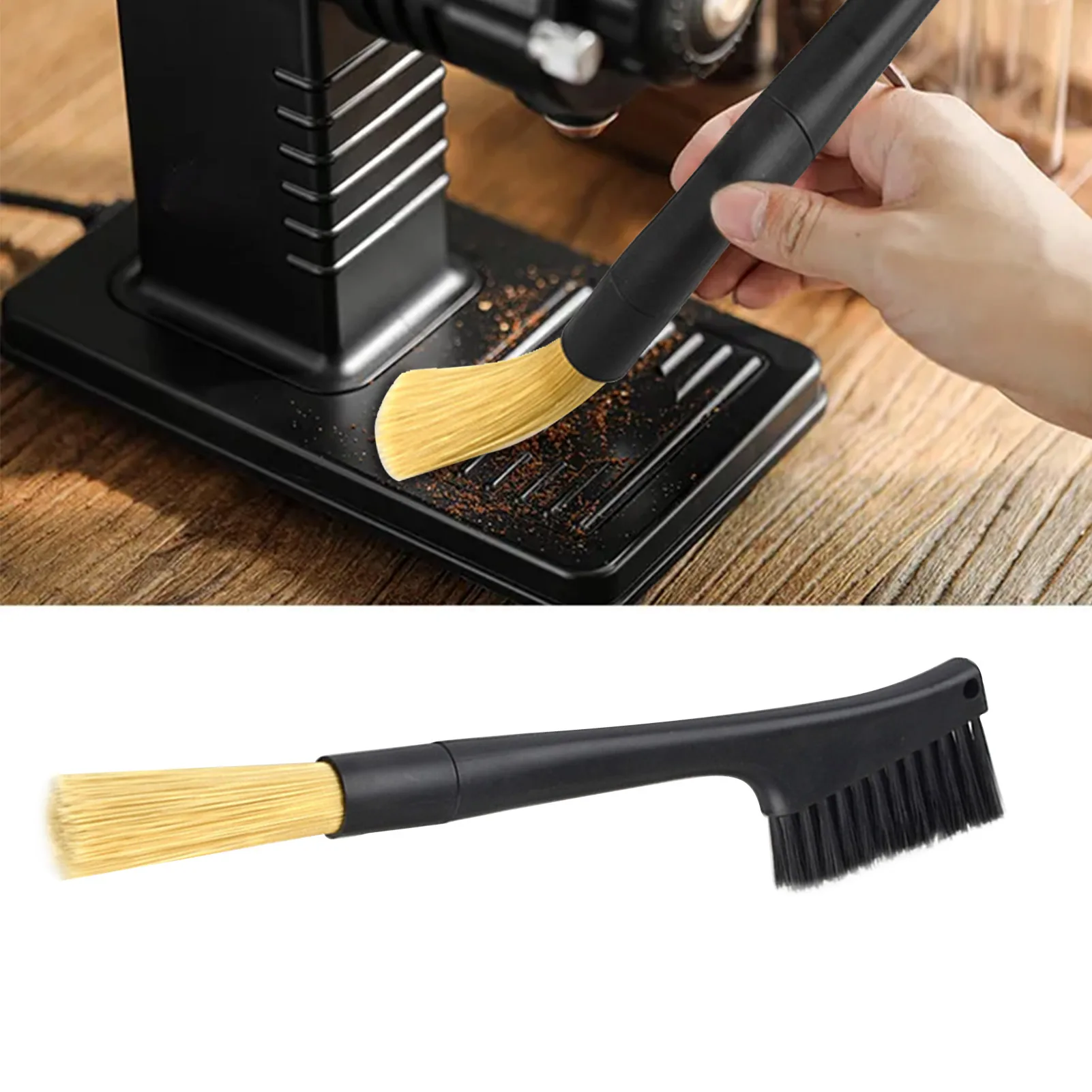 Coffee Grinder Brush Double Head Cleaning Brush Espresso Coffee