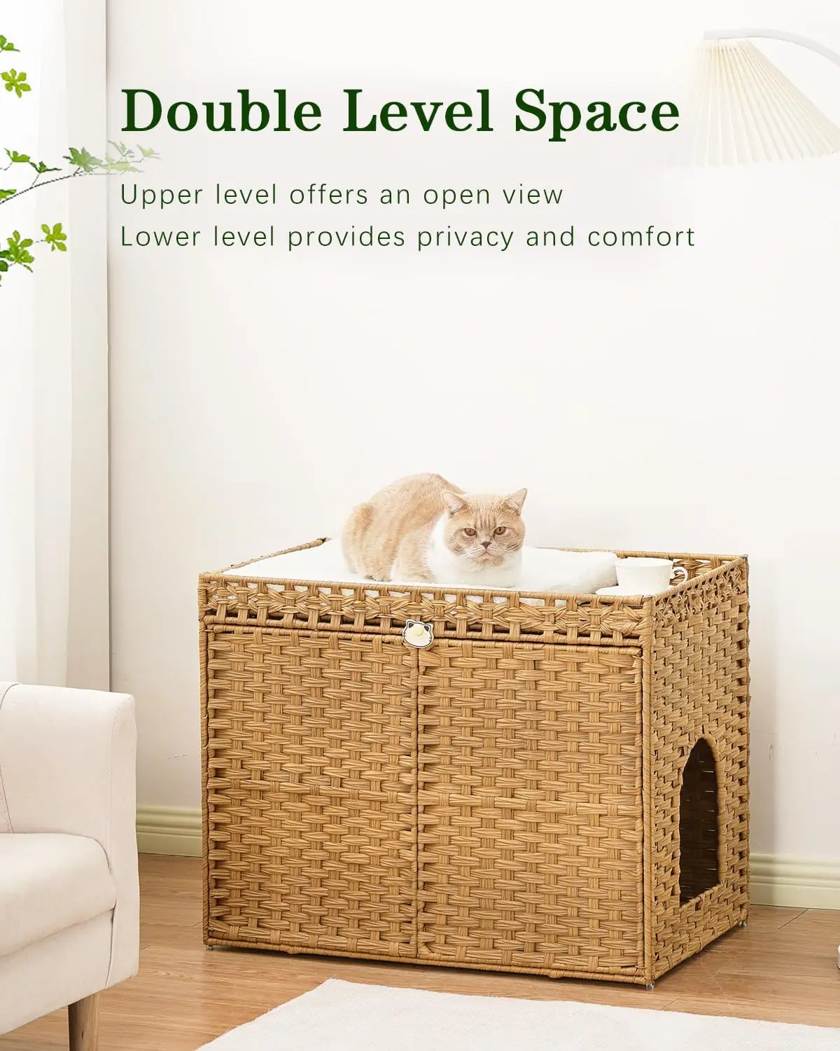 Rattan Cat Litter Box Enclosure 2