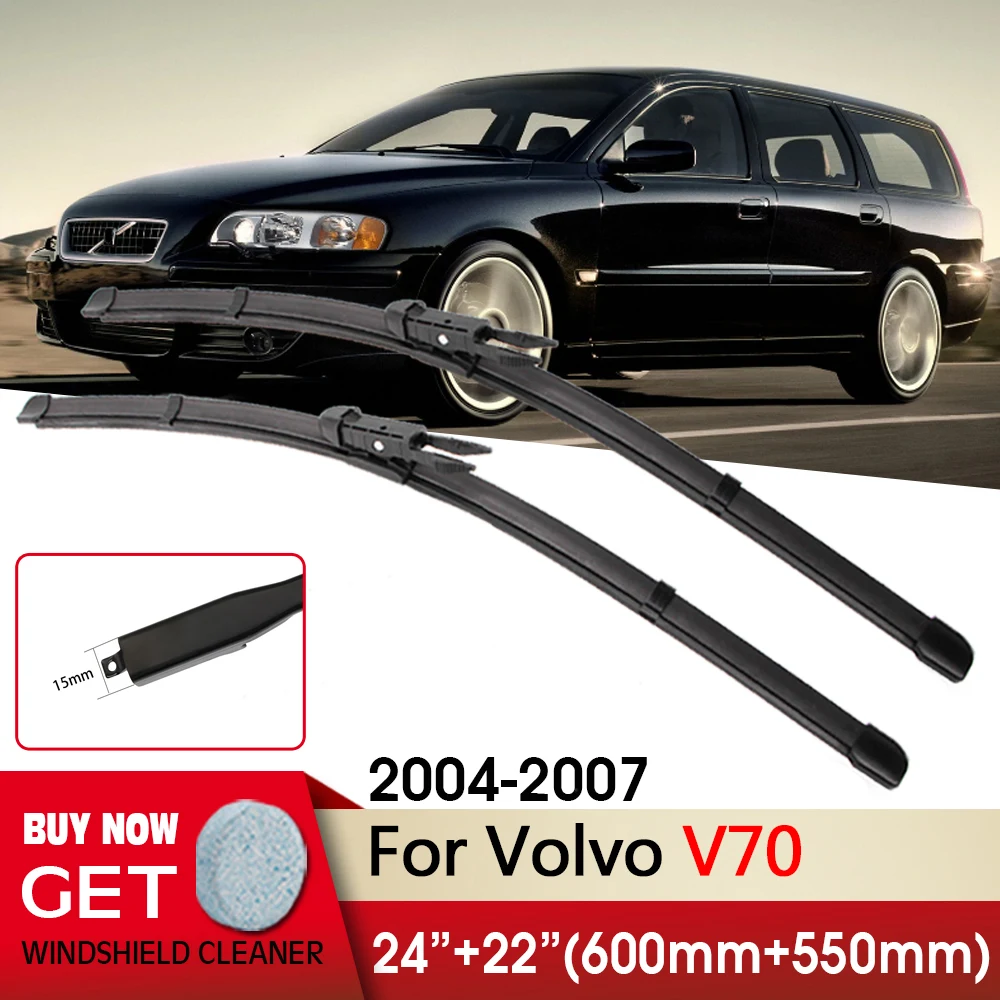 

Car Wiper RHD & LHD Front Wiper Blades 24"+22" For Volvo V70 2004-2007 Fit Pinch Tab Arm Windscreen Wipers Auto Accessories