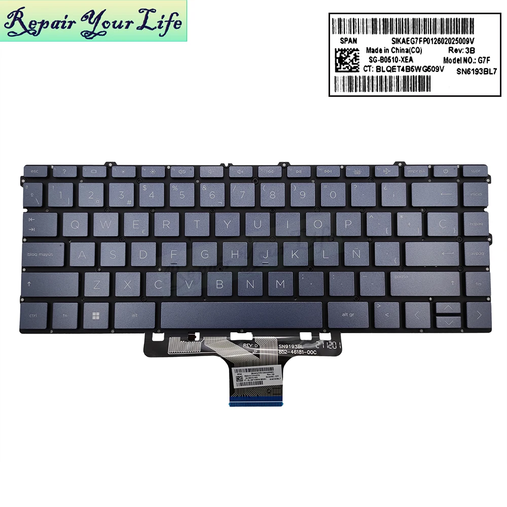 Teclado retroiluminado para HP Pavilion, US IT,