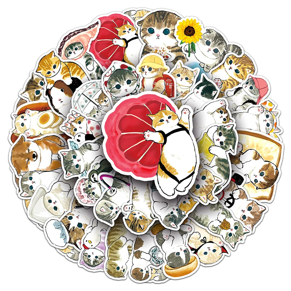 10/30/50pcs Cute Animal Cat Stickers Kawaii Funny MEME Kitty Carto Decals DIY Laptop Motorcycle Skateboard Suitcase Phone Case
