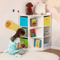 Space-Efficient Kids Storage Organizer for Small Bedrooms, Corner Shelf, White 1
