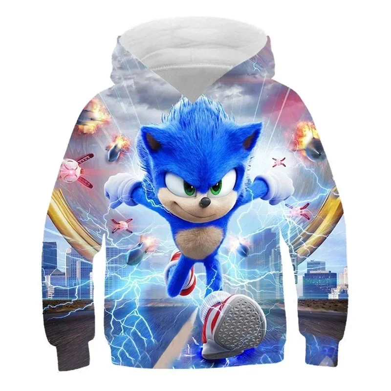 

2024 Children's Clothes Sonic 3D Hoodie for Kids Boys and Girls Cartoon Printing Sweatshirt Long Sleeve Spring Autumn Animation