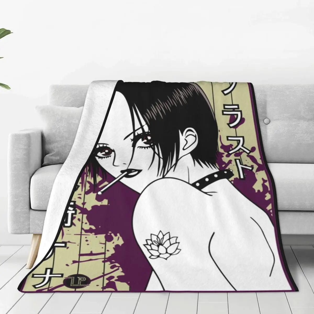 

Manga Nana Osaki Japanese Anime Harajuku Punk Streetwear Knitted Blankets Fleece Warm Throw Blankets for Car Sofa Couch Bed Rug