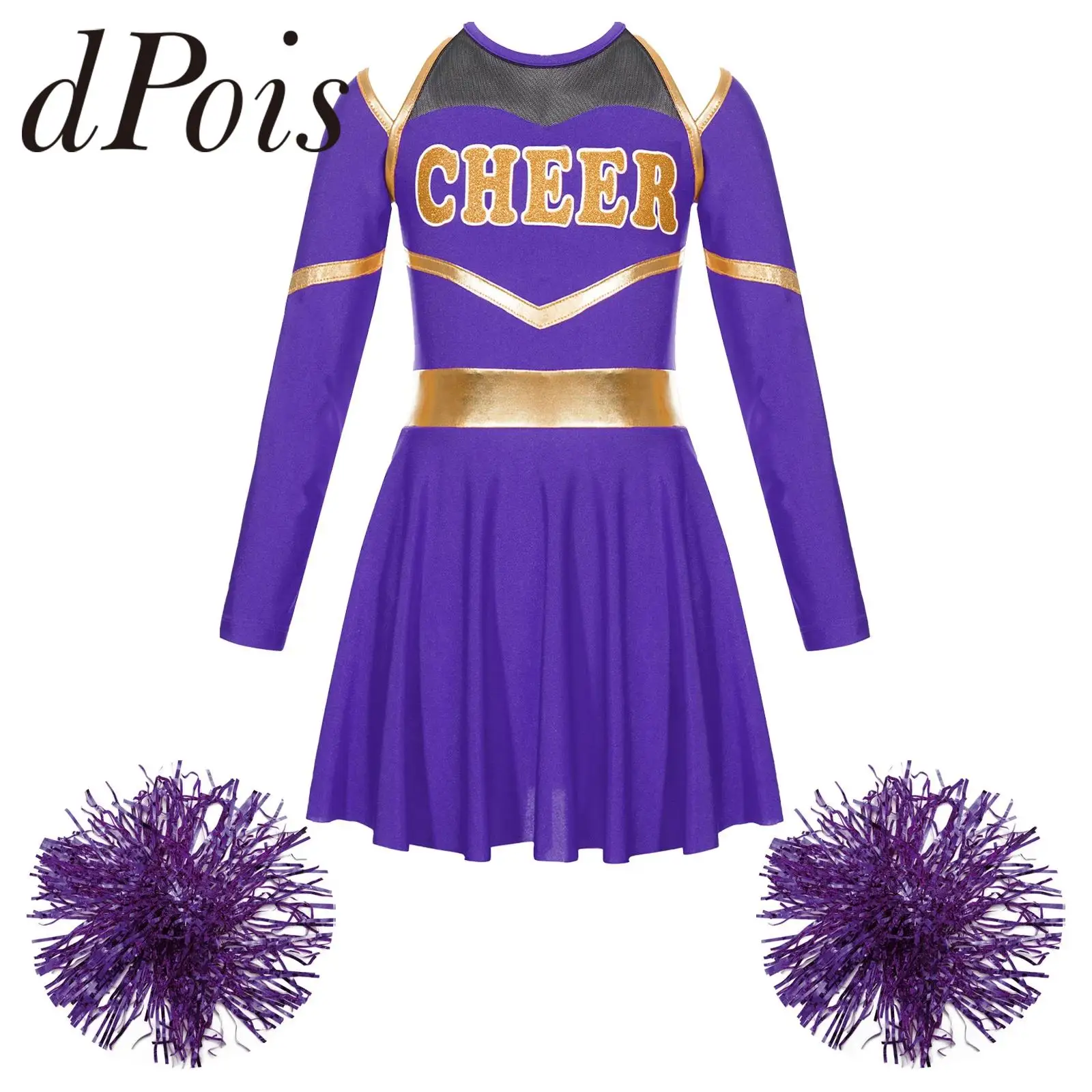 

Children Cosplay Cheerleader Uniforms Cheerleading Outfits Kids Cheerlead Dance Dress for School Girls Team Dancewear Sets