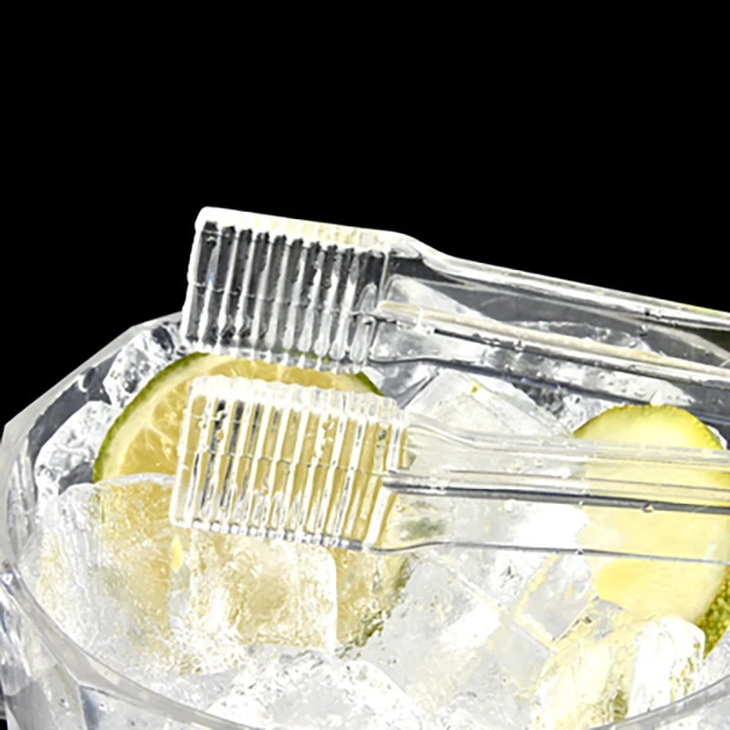 1Pc 16*3.5CM Clear Plastic Barbecue BBQ Clip Bread Food Ice Clamp Ice Clip Tongs Tool Bar Kitchen Accessories