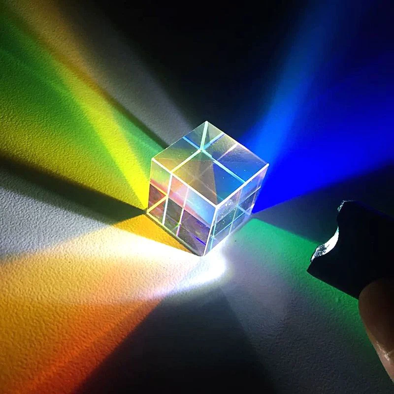 1pcs  Science Cube Optical Prism Photography Hexahedral Prism Home Decor Prism Glass Cube  Prisma Topografia