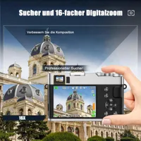 Цифровая камера 4K 48 МП UHD камера 16X цифровое увеличение компактная камера с вращающейся приборной панелью и видоискателем карта 32 Гб — изображение 5