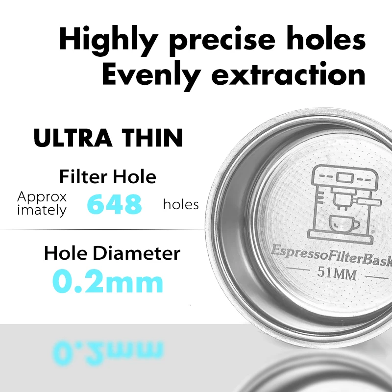 فلتر قهوة سفلي مزدوج الفوهة مقاس 51 مم، متوافق مع...