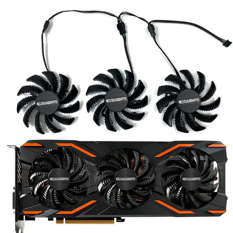 

Вентилятор для графического процессора Gigabyte AORUS GTX 1060 1070 1080 G1 GTX 1070Ti 1080Ti 960 980Ti, 3 шт./компл., 4 контакта, 78 мм, T128010SU, PLD08010S12HH GTX1080