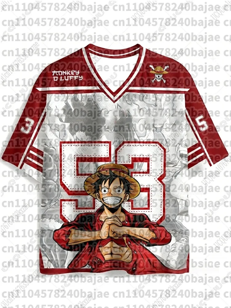 Camisetas de Fútbol de Edición Especial de Anime One Piece Luffy 2026 para Adultos/Niños, Camisetas Casuales de Verano E