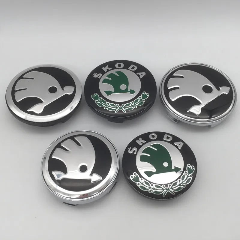 Set of 4 Black/Green 3D Car Emblem Wheel Hub Center Cap Badges - Stylish Decal Covers