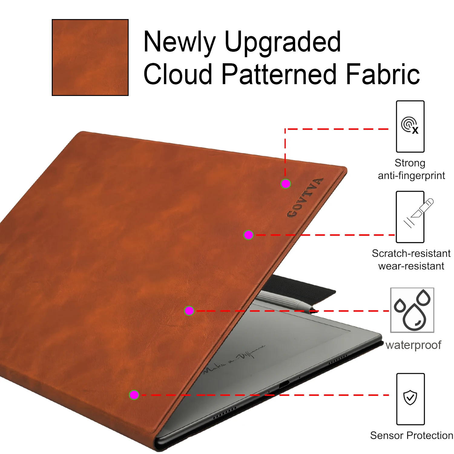 Magnetic Stand Case with Magnetic Pen Buckle and Auto Sleep/Wake Function