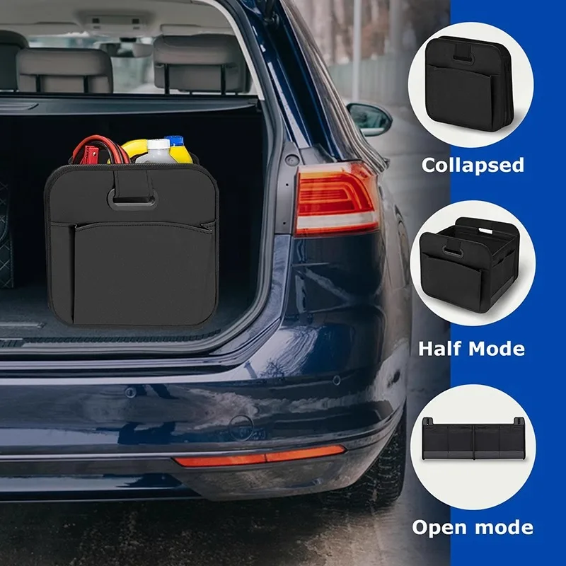 Foldable Oxford Cloth Car Trunk Organizer with Multi-Compartment Storage