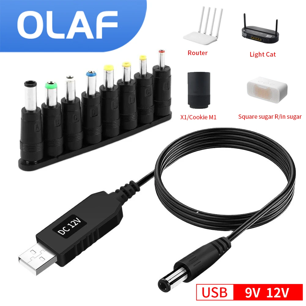 Linha Usb Power Boost dc Olaf v dc 9v 12v Step up Módulo Conversor Usb Plugue do Cabo Adaptador Step up Conversor Modem para Wifi