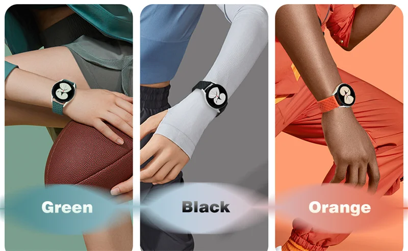 20mm Band for Samsung Galaxy Watch 5-pro-4-Classic/active 2 Sport Silicone Braided bracelet Huawei/Amazfit GTS-3-2-2e-mini strap