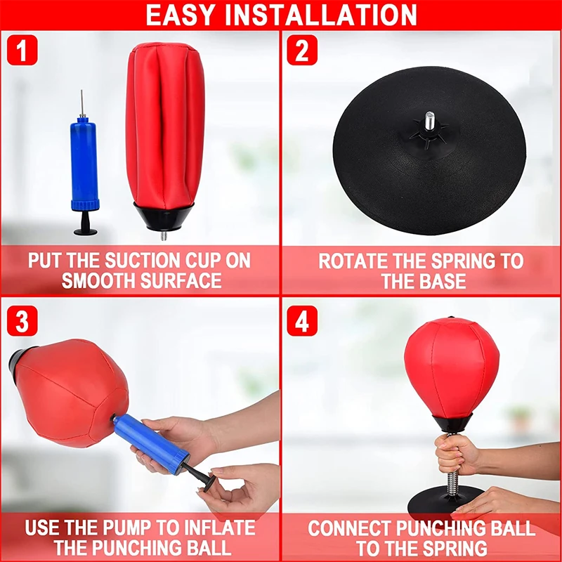 Portable Desk Punch Bags With Suction Cup Desktop Stand Up Boxing Ball For Home Office Pressure Release Ball Exercise Equipments