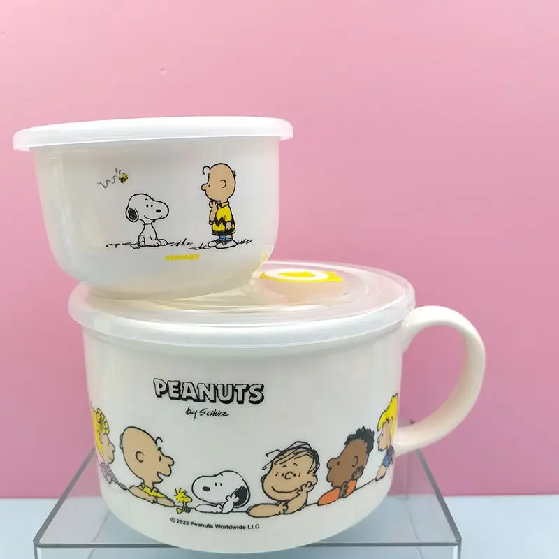 MINISOSnoopyCartoonNoodleBowlMicrowaveableLunchBoxwithHandle