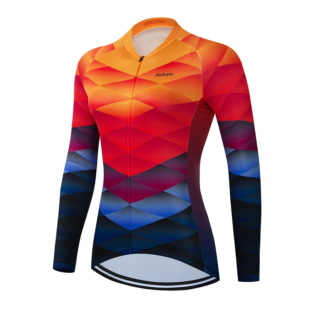 2023 Women Cycling Jersey Long Sleeve MTB Cycling Clothing Spring Autumn Bicycle Maillot Ropa Ciclismo Sportwear Bike Clothes 3