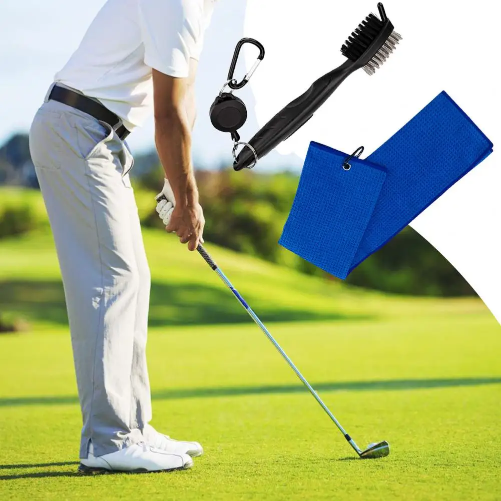 

Полотенце для чистки клюшек и клюшек, мягкая впитывающая влагу салфетка для гольфа с карабином